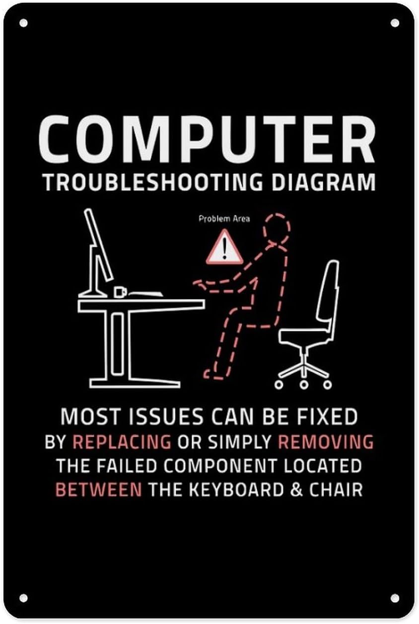 Office And Tech - Tanda Timah Logam 8X12 Inci-Poster Dukungan