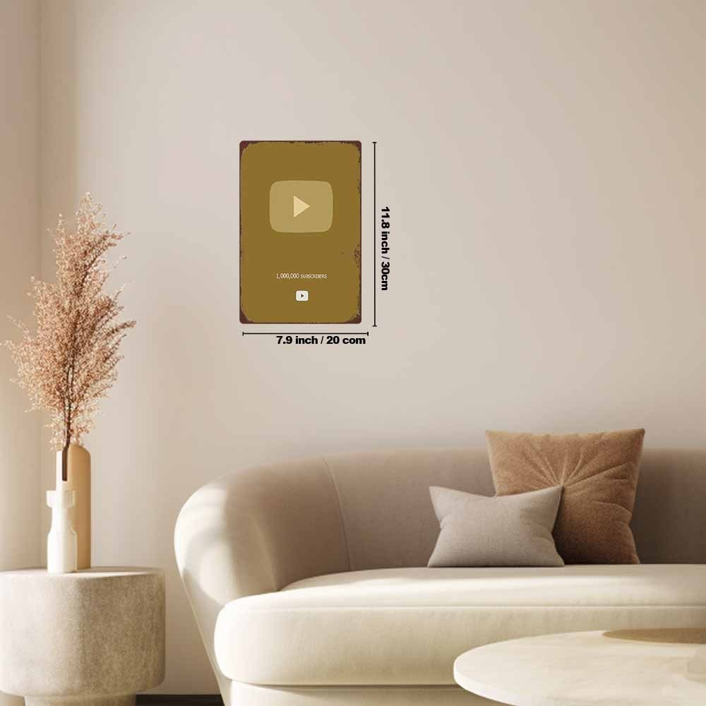 Retro Metal Sign 2D Flat YouTu - Office Youtuber ulasan dan harga